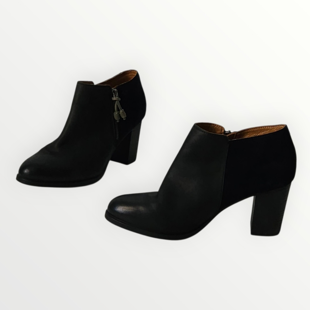 Sperry Top-Sider Women’s Dasher Lille Leather Ankle Booties 10 M Black 3” Heel